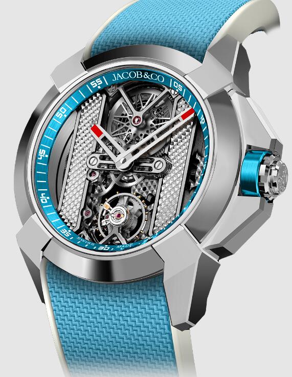 Jacob & Co EX120.10.AC.AA.ABRUA EPIC X STAINLESS STEEL - SKY BLUE INNER RING replica watch